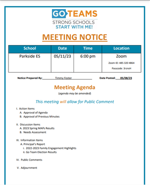 April Meeting
